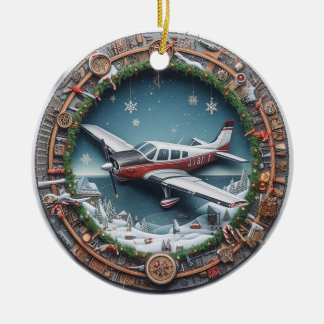Ornamento navideño del avión (Frente)
