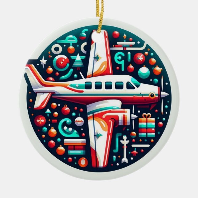 Ornamento navideño del avión (Frente)