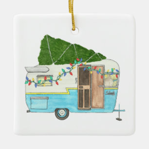 Ornamento navideño del Camper Vintage