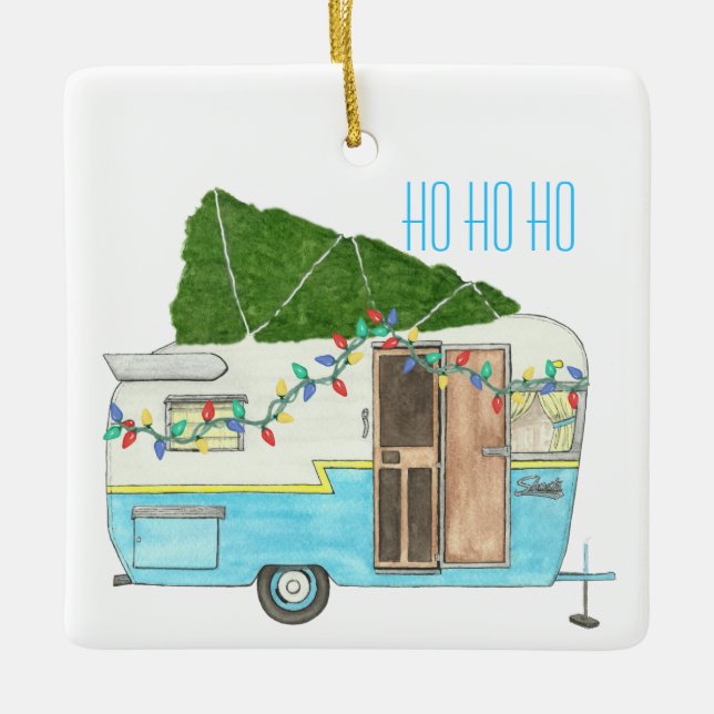 Ornamento navideño del Camping Vintage (Anverso)