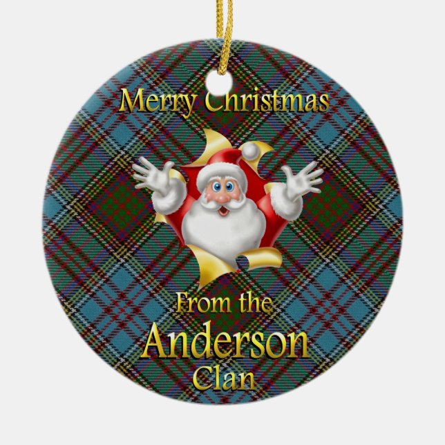 Ornamento navideño del Clan Anderson de Escocia (Frente)