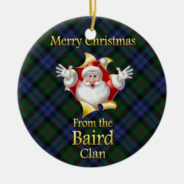 Ornamento navideño del Clan Baird de Escocia (Frente)