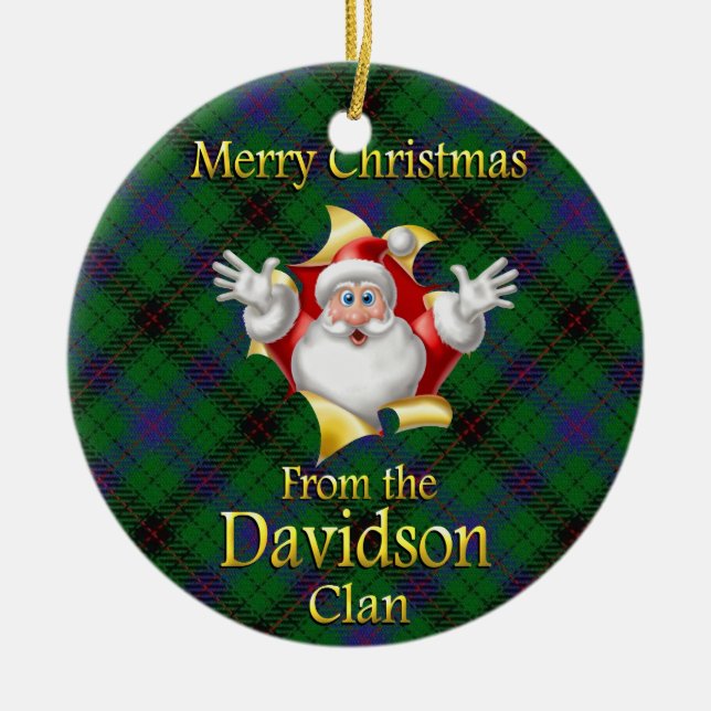 Ornamento navideño del Clan Davidson de Escocia (Frente)
