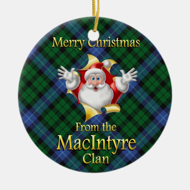 Ornamento navideño del clan escocés MacIntyre (Frente)