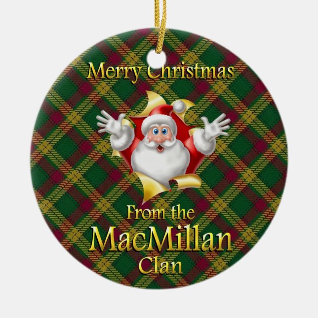 Ornamento navideño del clan escocés MacMillan (Frente)
