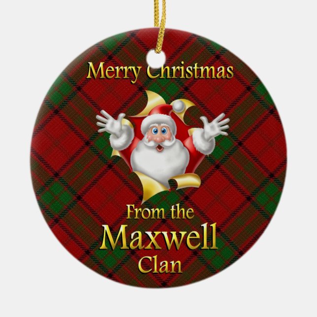 Ornamento navideño del clan escocés Maxwell (Frente)