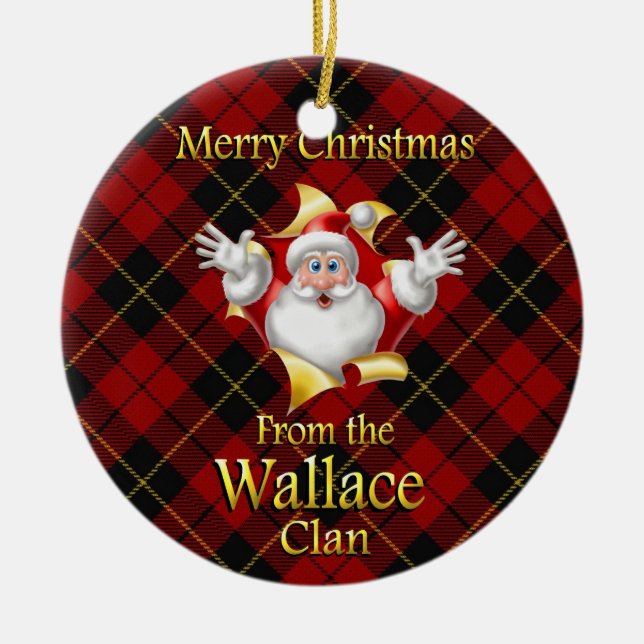 Ornamento navideño del clan escocés Wallace (Frente)