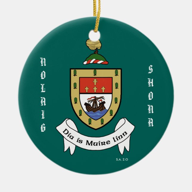 Ornamento navideño del condado Mayo Ireland (Frente)