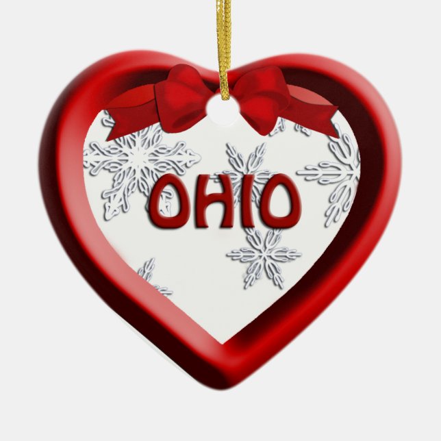 Ornamento navideño del Corazón de Ohio (Frente)