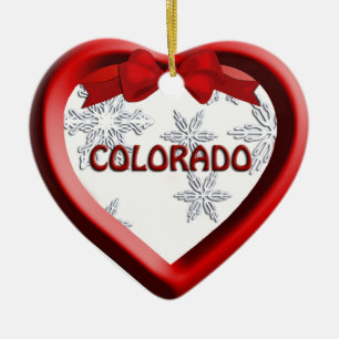 Ornamento navideño del Corazón de Snowflake de C