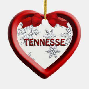 Ornamento navideño del Corazón de Snowflake en T