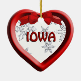 Ornamento navideño del Corazón Iowa