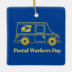 Ornamento navideño del Día de los Trabajadores Pos