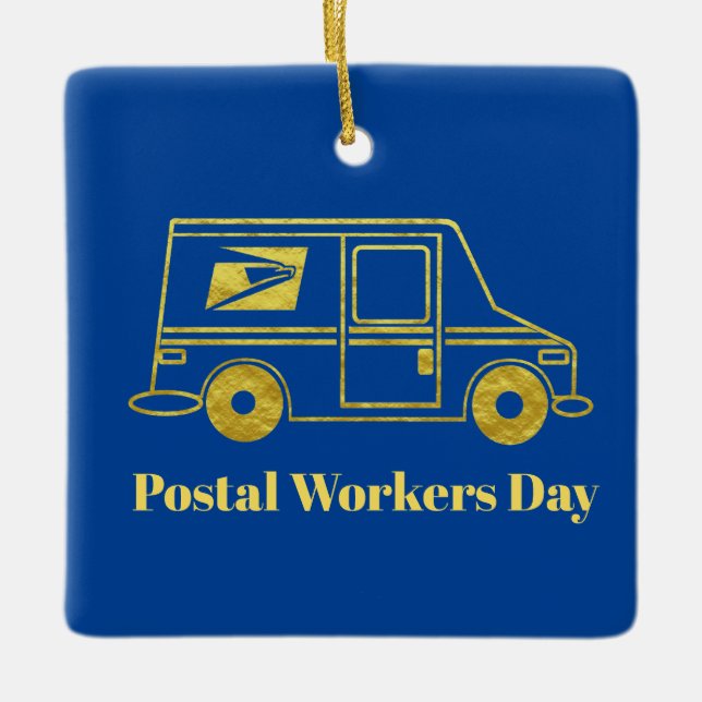 Ornamento navideño del Día de los Trabajadores Pos (Anverso)