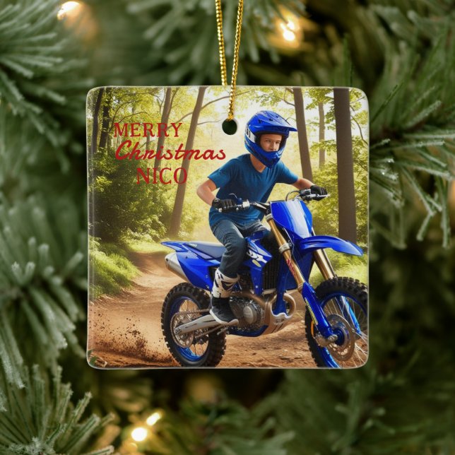Ornamento navideño del Entusiasta de la Motocrusta (Árbol)