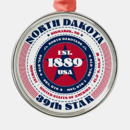 Ornamento navideño del estado 39 de Dakota del Nor