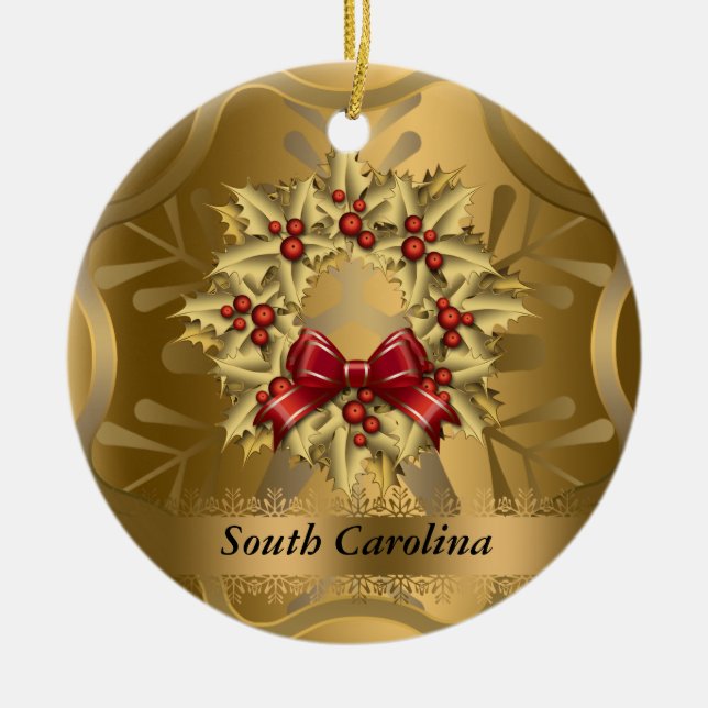 Ornamento navideño del estado de Carolina del Sur (Frente)