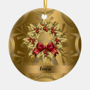 Ornamento navideño del estado de Iowa