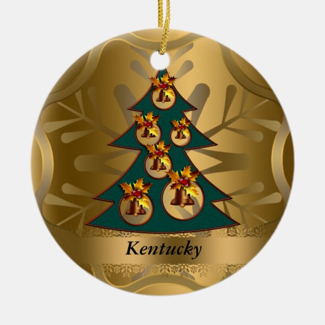 Ornamento navideño del estado de Kentucky (Frente)