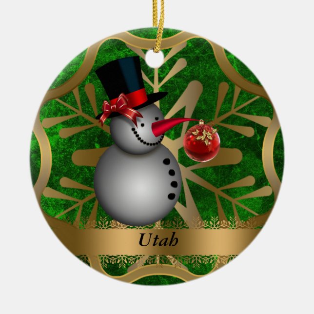Ornamento navideño del estado de Utah (Frente)