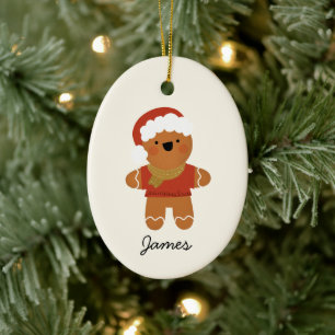 Ornamento navideño del hombre de jengibre personal