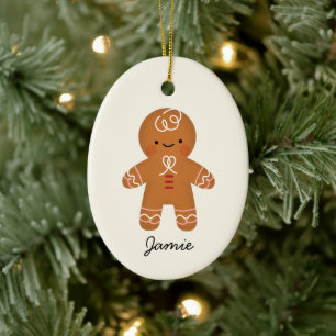 Ornamento navideño del hombre de jengibre personal