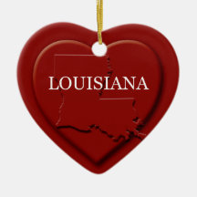 Ornamento navideño del Louisiana Heart Map