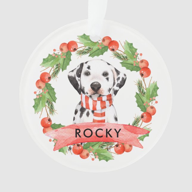Ornamento navideño del Mascota de perro de Dalmaci (Anverso)