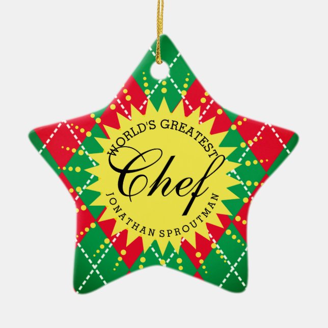Ornamento navideño del mejor chef del mundo (Frente)