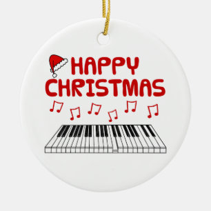 Ornamento navideño del músico pianista del teclado