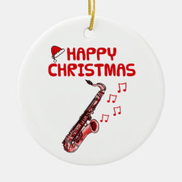Ornamento navideño del músico saxofonista saxofón
