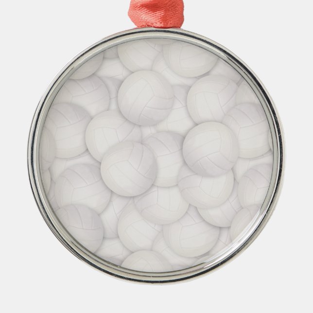 Ornamento navideño del patrón de voleibol (Frente)