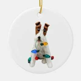 Ornamento navideño del perro de Fox Terrier