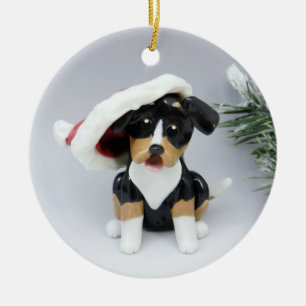 Ornamento navideño del perro de la montaña suiza