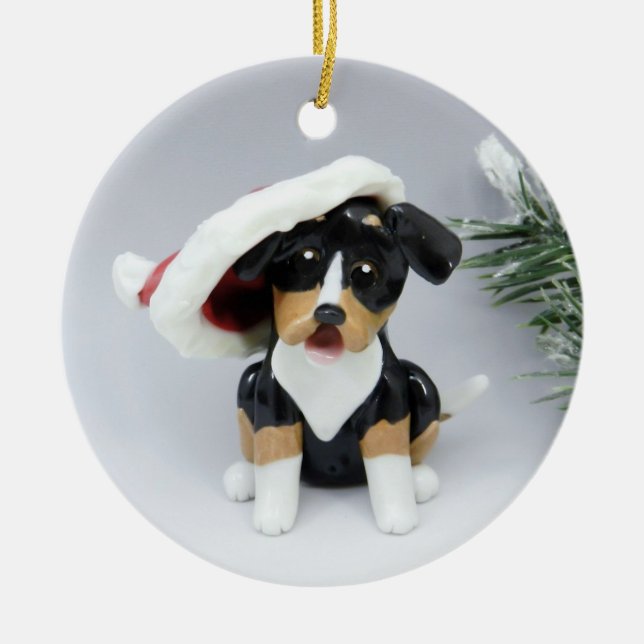 Ornamento navideño del perro de la montaña suiza (Frente)