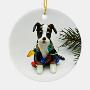Ornamento navideño del perro de la montaña suiza