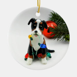 Ornamento navideño del perro de la montaña suiza