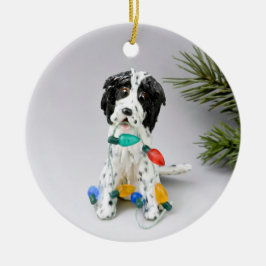 Ornamento navideño del perro de la sirena inglesa