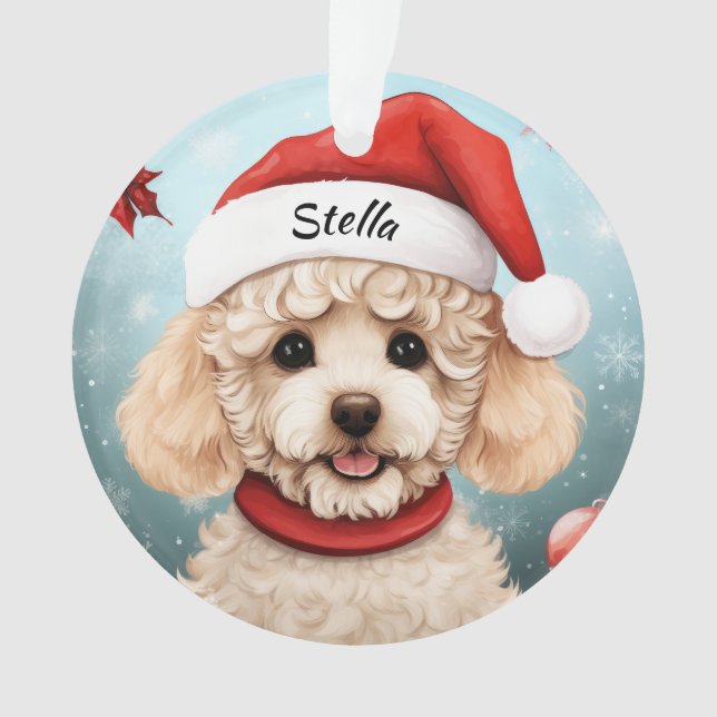 Ornamento navideño del Personalizado del perro can (Anverso)