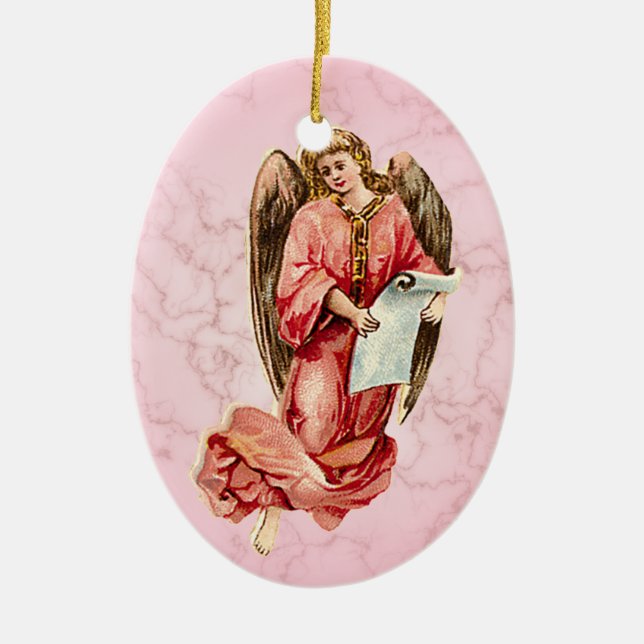 Ornamento navideño del Rosa Angel (Frente)