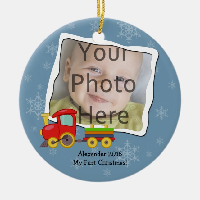 Ornamento navideño del tren de Juguetes de Inviern (Frente)