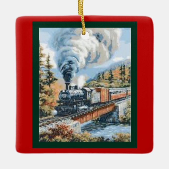 Ornamento navideño del tren del motor de vapor (Anverso)