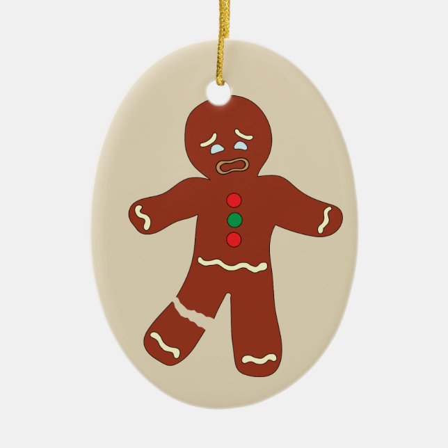 Ornamento navideño divertido del hombre de pan de  (Frente)