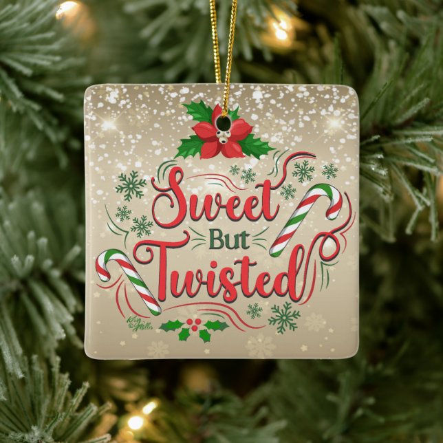 Ornamento navideño dulce pero torcido (Árbol)
