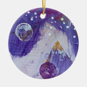 Ornamento navideño en diseño de montaña lunar