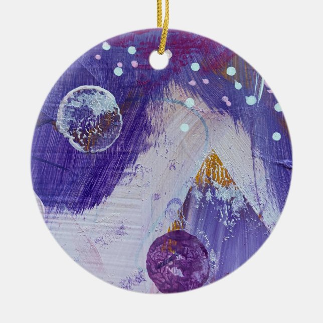 Ornamento navideño en diseño de montaña lunar (Frente)