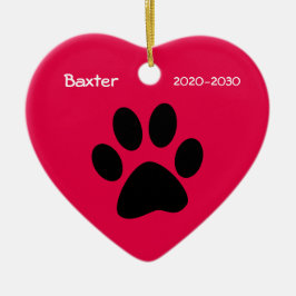 Ornamento navideño en memoria de Heart and Paw Dog