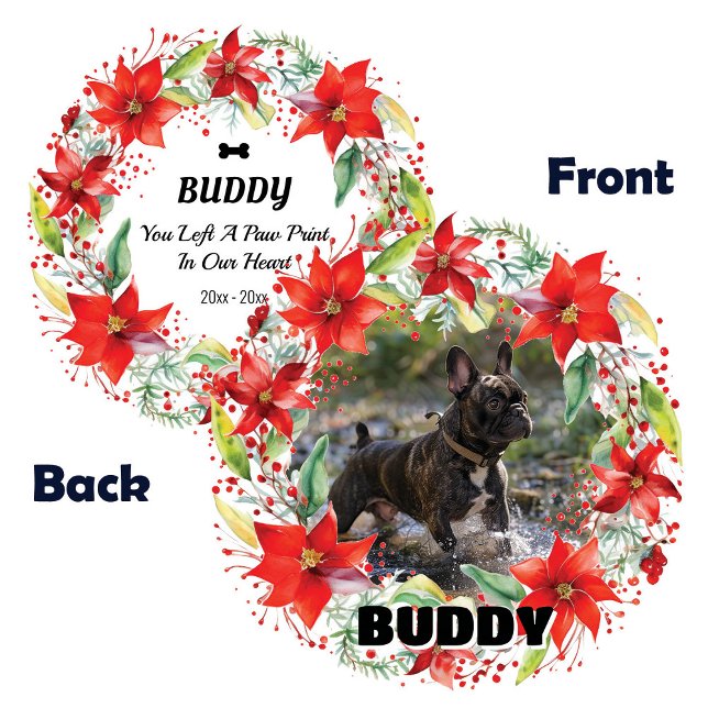Ornamento navideño en memoria de los Mascotas de 2 (2-sides Pet Memorial Christmas Ornament)