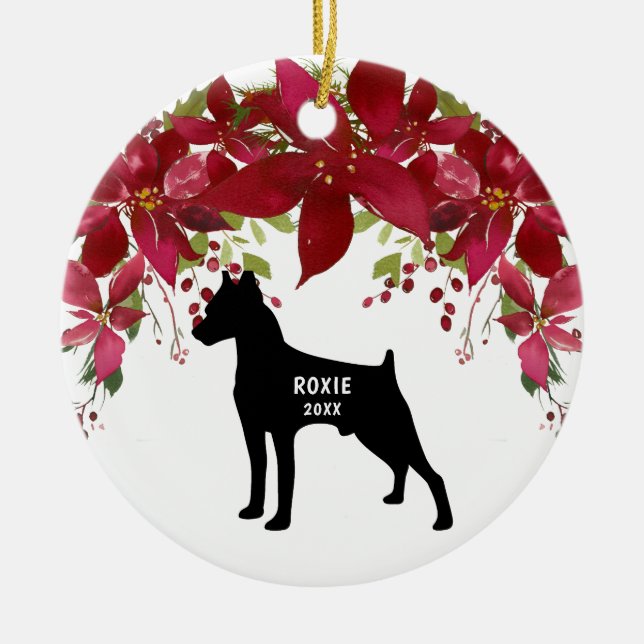 Ornamento navideño en miniatura de Pinscher (Frente)