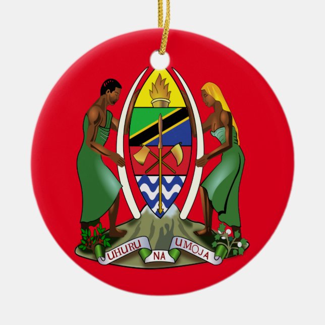Ornamento navideño Escudo de Tanzania (Frente)